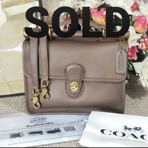 Taupe Coach Willis Crossbody Bag # 9927 Vintage